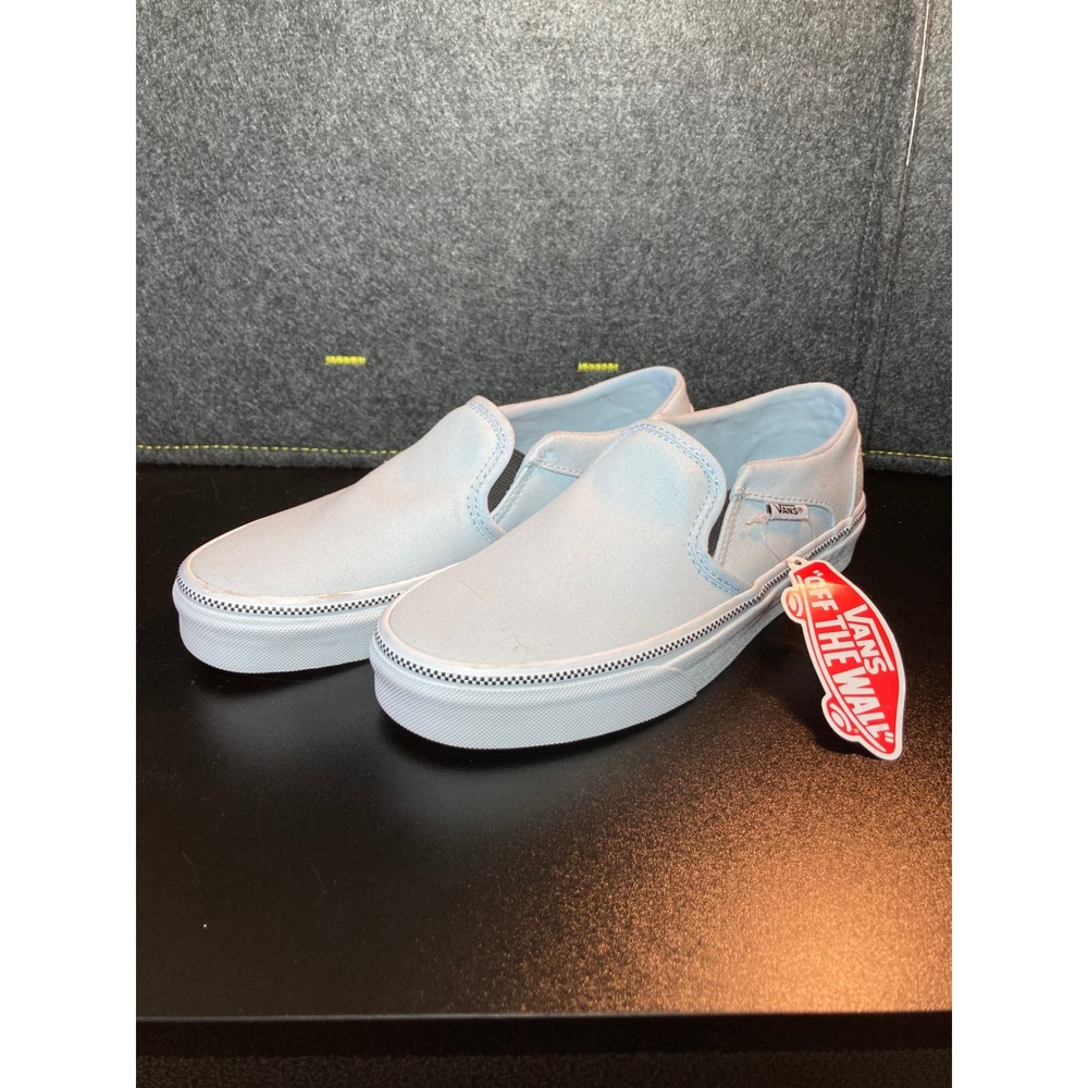 Vans Classic Slip On Light‎ Blue Canvas Sneakers Size 6